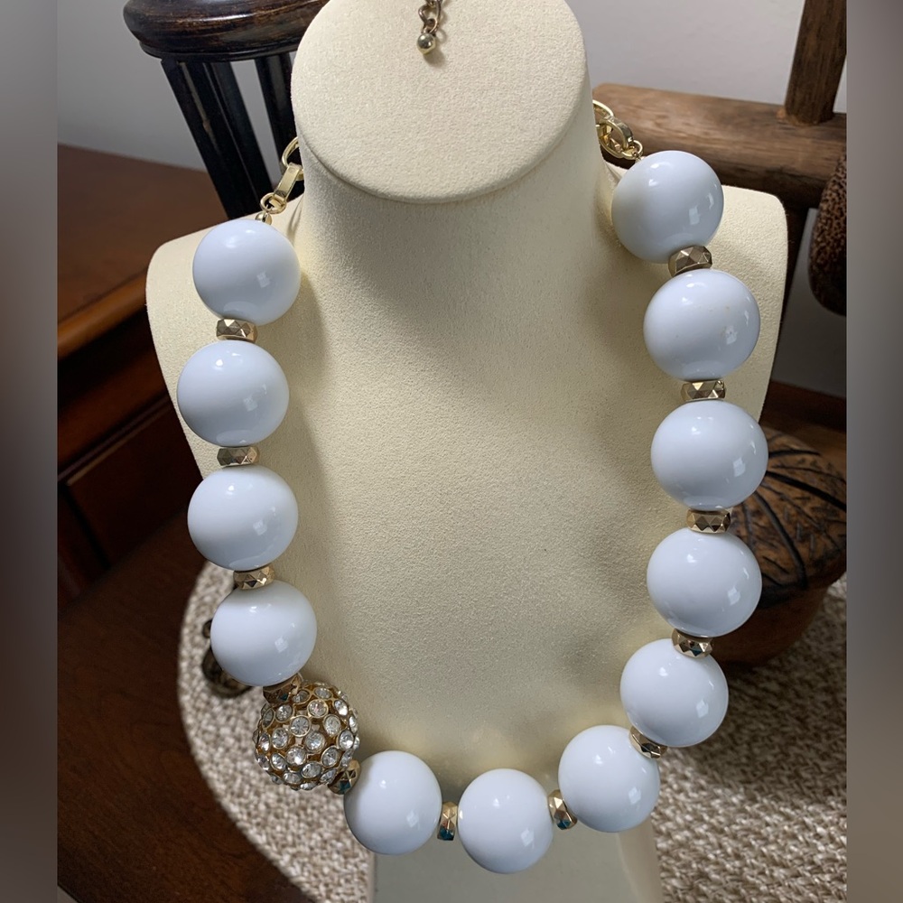 M Haskell Large Bead and Crystal Necklace